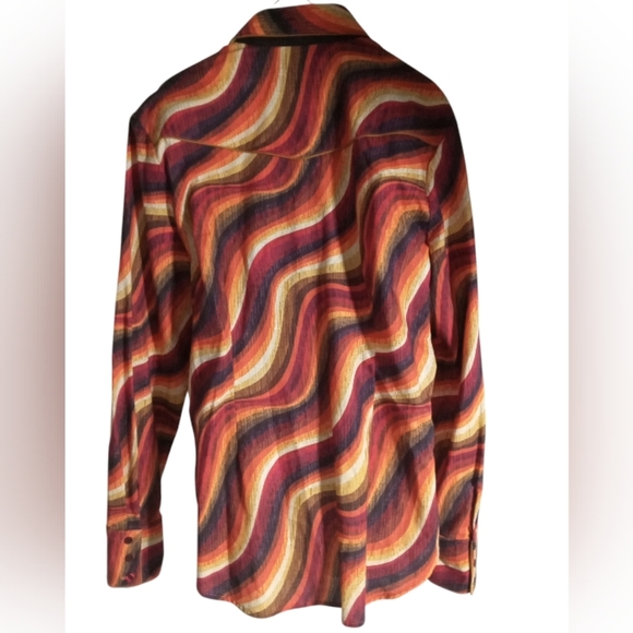 CR Ranchwear Women's Abstract Print Button Up Pro Western Shirt Blouse Large - Picture 7 of 7